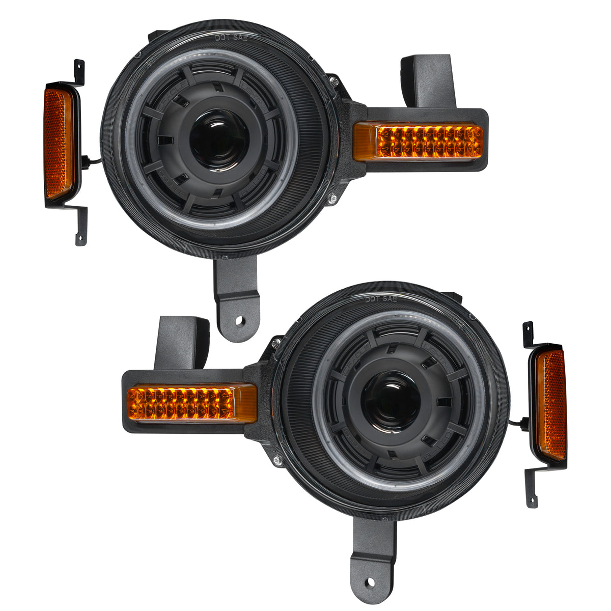 Oculus Bi-LED Projector Headlights for 2021-2024 Ford Bronco, White Halo – B Product (Oracle Lighting 5886-001)