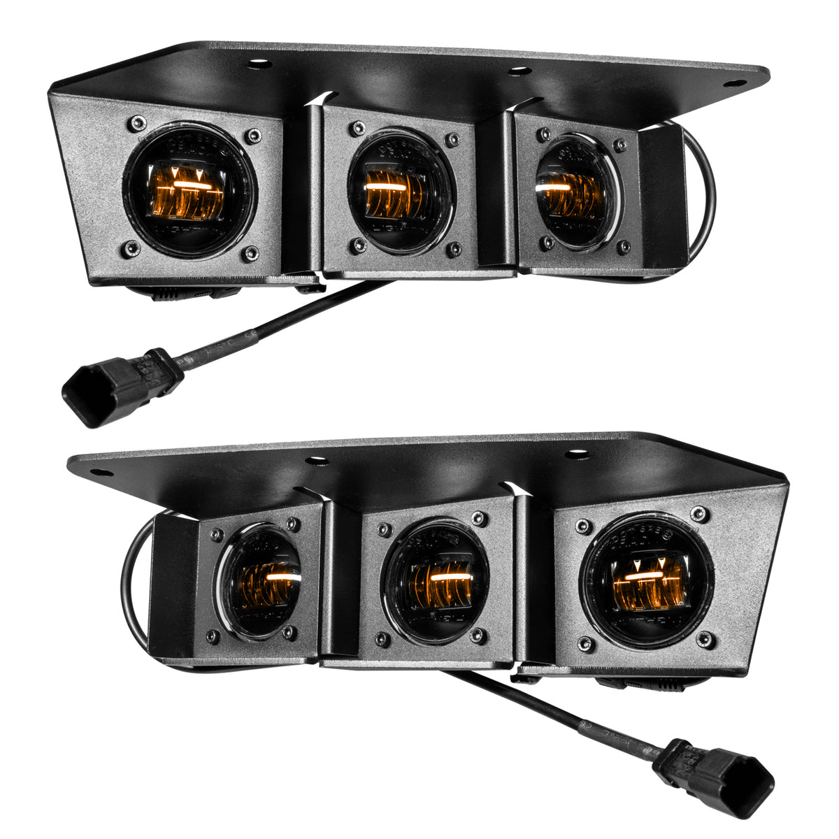 2021-2026 Ford Bronco Triple LED Fog Light Kit for Steel Modular Bumper, Amber – C Product (Oracle Lighting 5890-005)