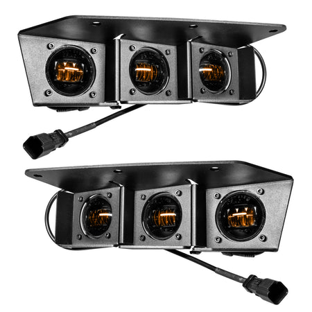 2021-2026 Ford Bronco Triple LED Fog Light Kit for Steel Modular Bumper, Amber – C Product (Oracle Lighting 5890-005)