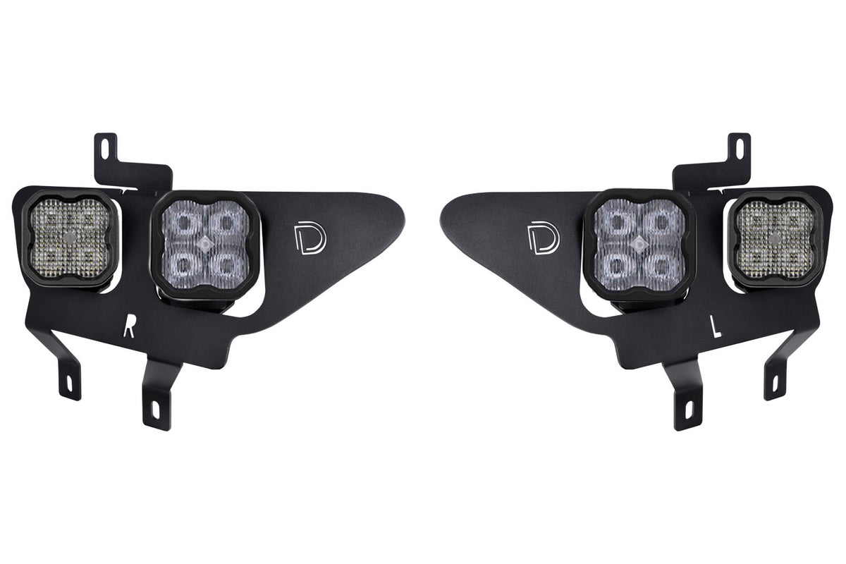 Diode Dynamics SS3 Sport LED Fog Pocket Kit for 2021-2023 Ford F-150, Yellow SAE Fog + White Combo/Driving – ZZ2 (Diode Dynamics DD7311)