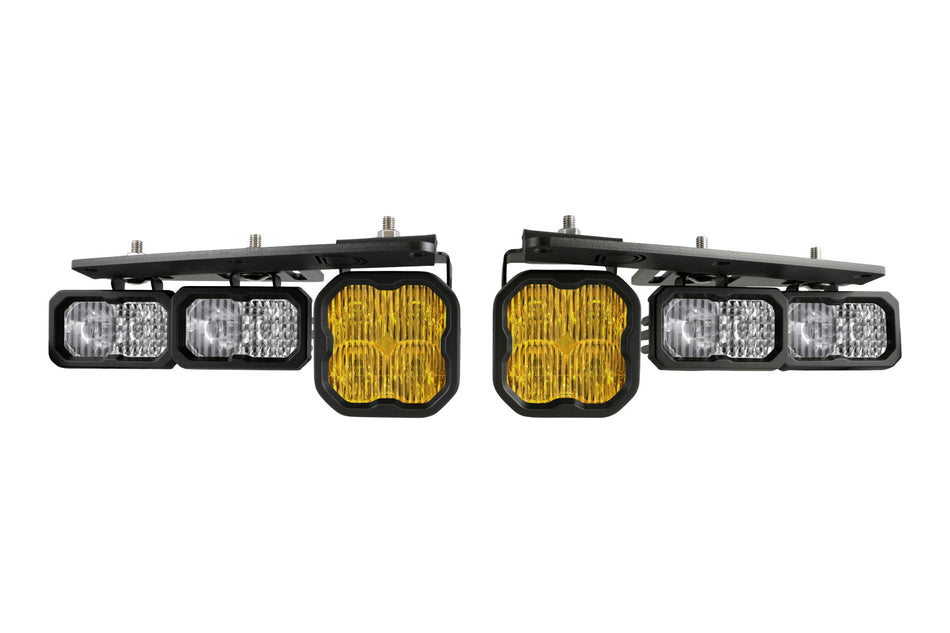 Diode Dynamics Stage Series Sport LED Fog Pocket Kit for 2021-2023 Ford Bronco, Yellow SAE Fog + White Combo (6 Pods) – Diode Dynamics DD7179, photo 1 of 3