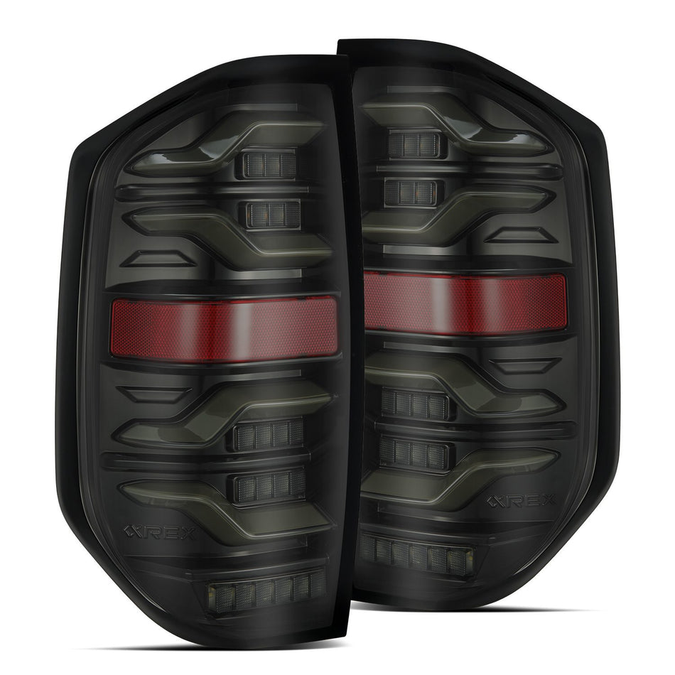 AlphaRex LUXX-Series Sequential LED Tail Lights for 2014-2021 Toyota Tundra, Alpha-Black – AlphaRex 672030, photo 1 of 6