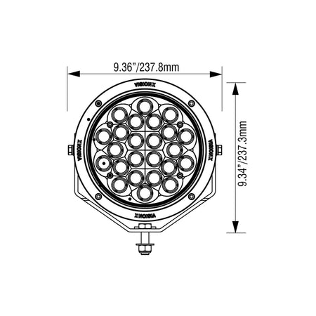 CG2 8.7″ Multi-LED Cannon (Single) – front (Vision X Lighting CG2-CPM2410)