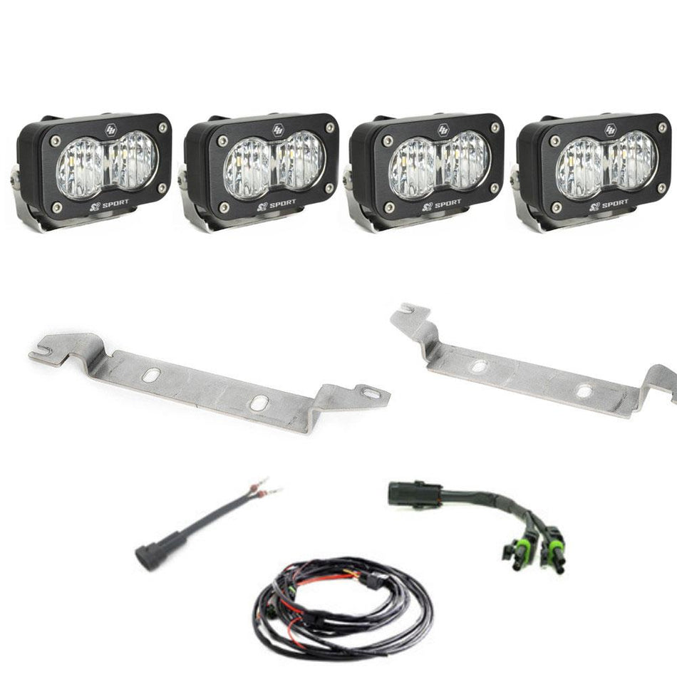 Baja Designs S2 Sport OEM Fog Light Replacement Kit for 2023-2026 Toyota Sequoia, Wide Cornering, Clear – ANG A (Baja Designs 448135)
