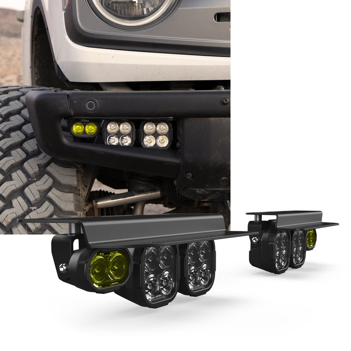 Fog Pocket LED Light Kit - Steel Bumper - Ford Bronco 2021 + - Mount Kit Only – DURA2DLMSY catalog (Vision X Lighting XIL-OESBF21FB)