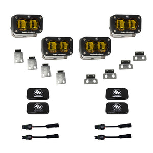 Baja Designs S2 SAE Dual Fog Pocket Kit for 2021-2026 Ford F-150 Raptor and Raptor 37, 2024-2026 Raptor R, Baja Amber