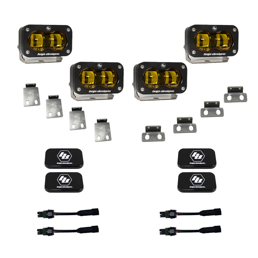 Baja Designs S2 SAE Dual Fog Pocket Kit for 2021-2026 Ford F-150 Raptor and Raptor 37, 2024-2026 Raptor R, Baja Amber – ANG A (Baja Designs 448171)