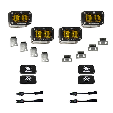 Baja Designs S2 SAE Dual Fog Pocket Kit for 2021-2026 Ford F-150 Raptor and Raptor 37, 2024-2026 Raptor R, Baja Amber – ANG A (Baja Designs 448171)