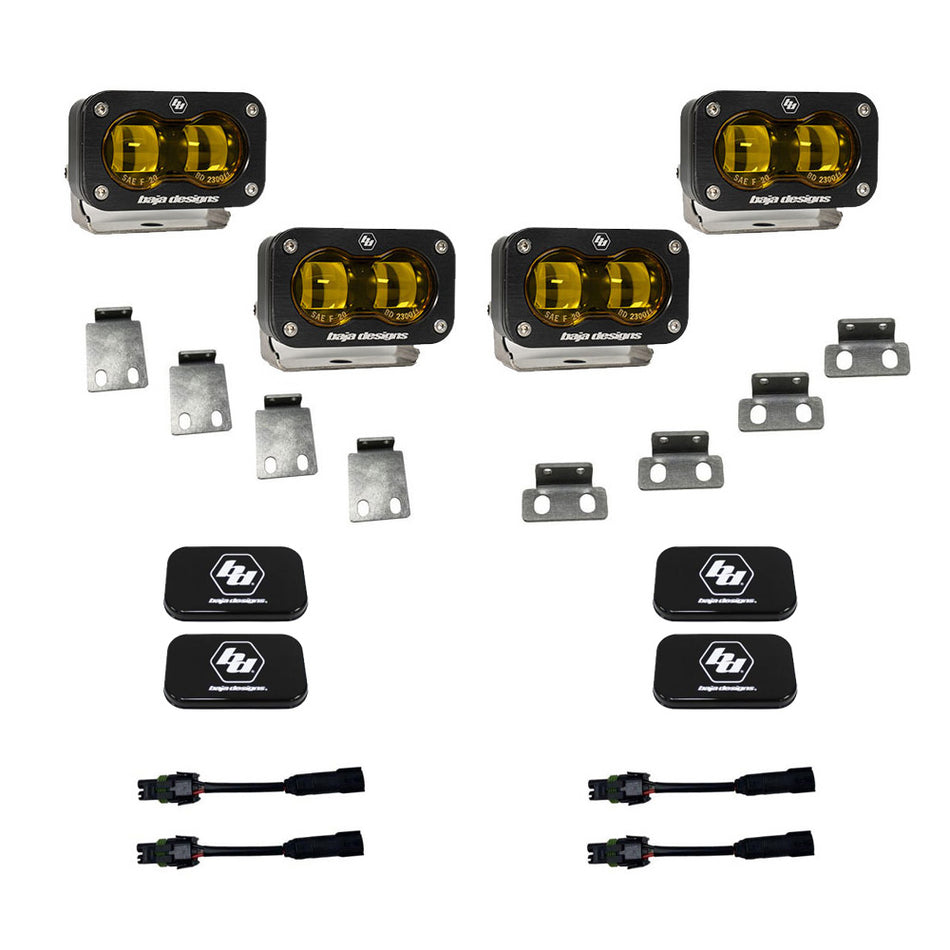 Baja Designs S2 SAE Dual Fog Pocket Kit for 2021-2026 Ford F-150 Raptor and Raptor 37, 2024-2026 Raptor R, Baja Amber – ANG A (Baja Designs 448171)