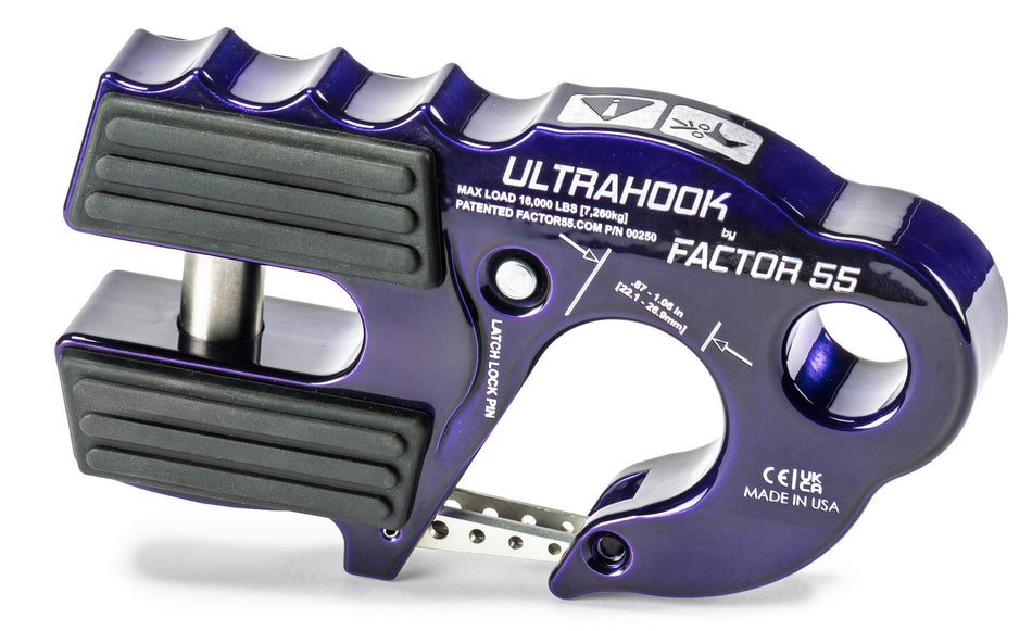 UltraHook Winch Hook with Shackle Mount – Ultrahook purple (Factor 55 00250-15)