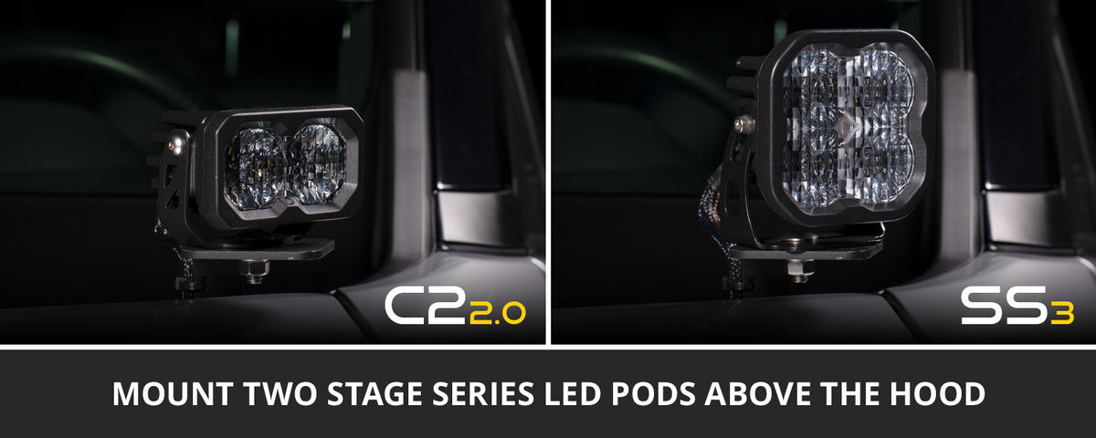 Diode Dynamics Stage Series SS3 Sport Backlit LED Ditch Light Kit for 2019-2021 Ford Ranger, Yellow Combo/Driving – ZZ5 (Diode Dynamics DD6584)