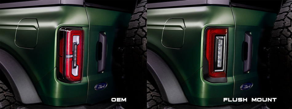V2 Flush Mount LED Tail Lights for 2021-2025 Ford Bronco, Halogen Models, Red Lens – Diagram (Oracle Lighting 5892-504)
