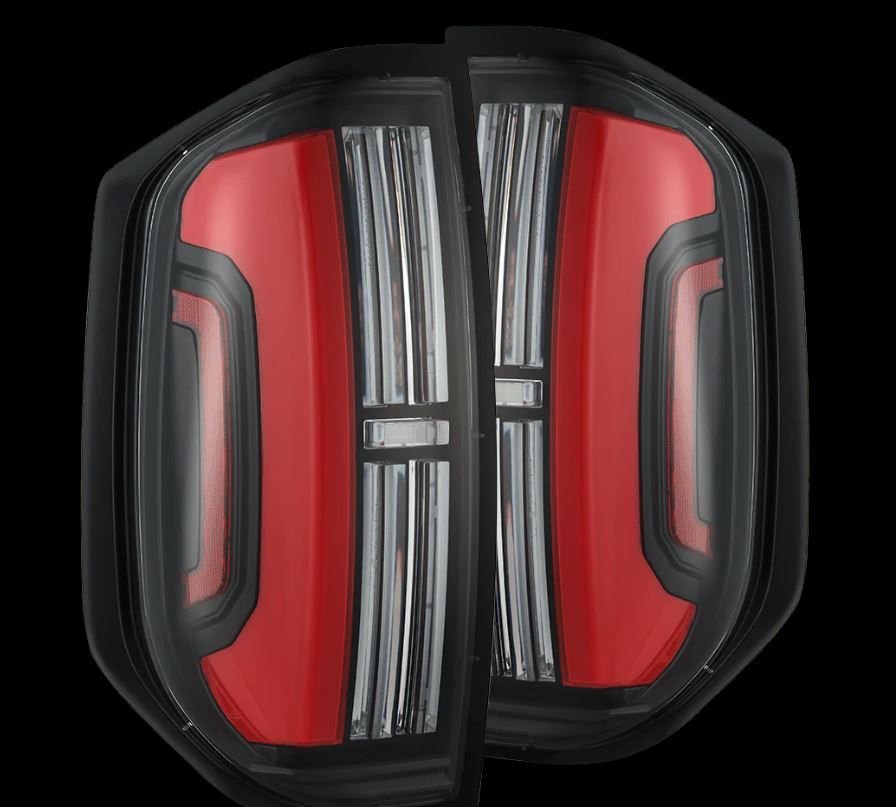 AlphaRex NOVA-Series Prismatic Sequential LED Tail Lights for 2014-2021 Toyota Tundra, Black-Red – AlphaRex 672052, photo 1 of 5