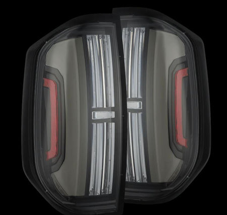 AlphaRex NOVA-Series Prismatic Sequential LED Tail Lights for 2014-2021 Toyota Tundra, Black with Clear Lens – AlphaRex 672032, photo 1 of 5