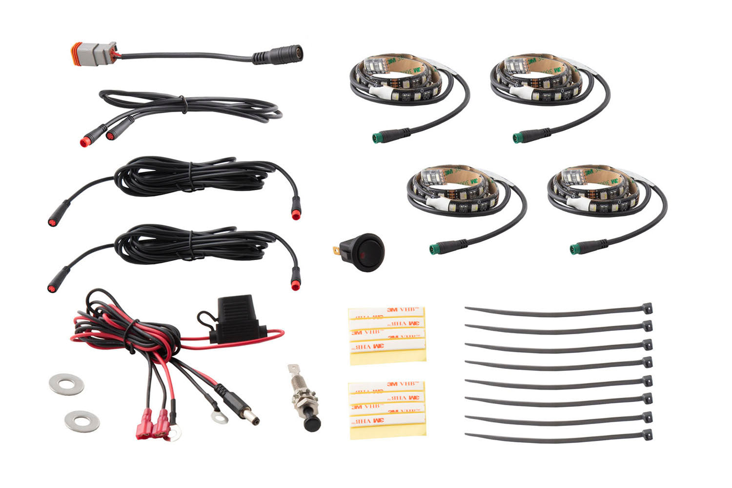 Diode Dynamics RGBW Multicolor Engine Bay LED Strip Kit (4-Piece) | Pa ...