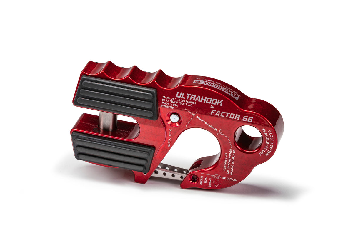 UltraHook Winch Hook with Shackle Mount – Ultrahook Red (Factor 55 00250-01)