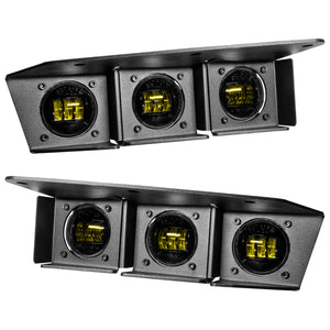 2021-2026 Ford Bronco Triple LED Fog Light Kit for Steel Modular Bumper, Yellow