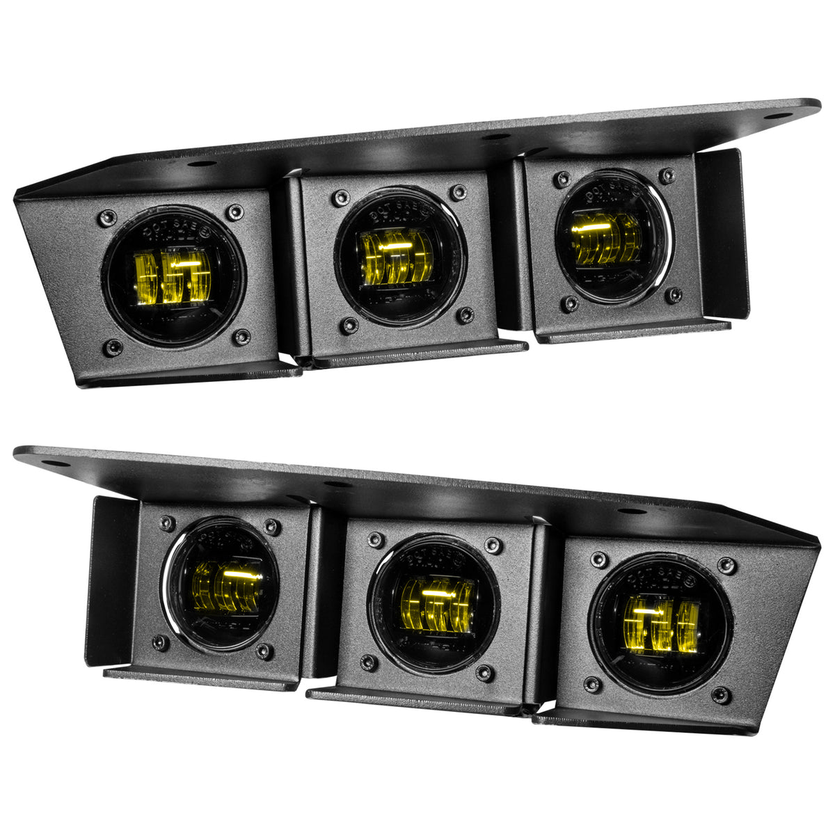 2021-2026 Ford Bronco Triple LED Fog Light Kit for Steel Modular Bumper, Yellow – A Primary (Oracle Lighting 5890-006)