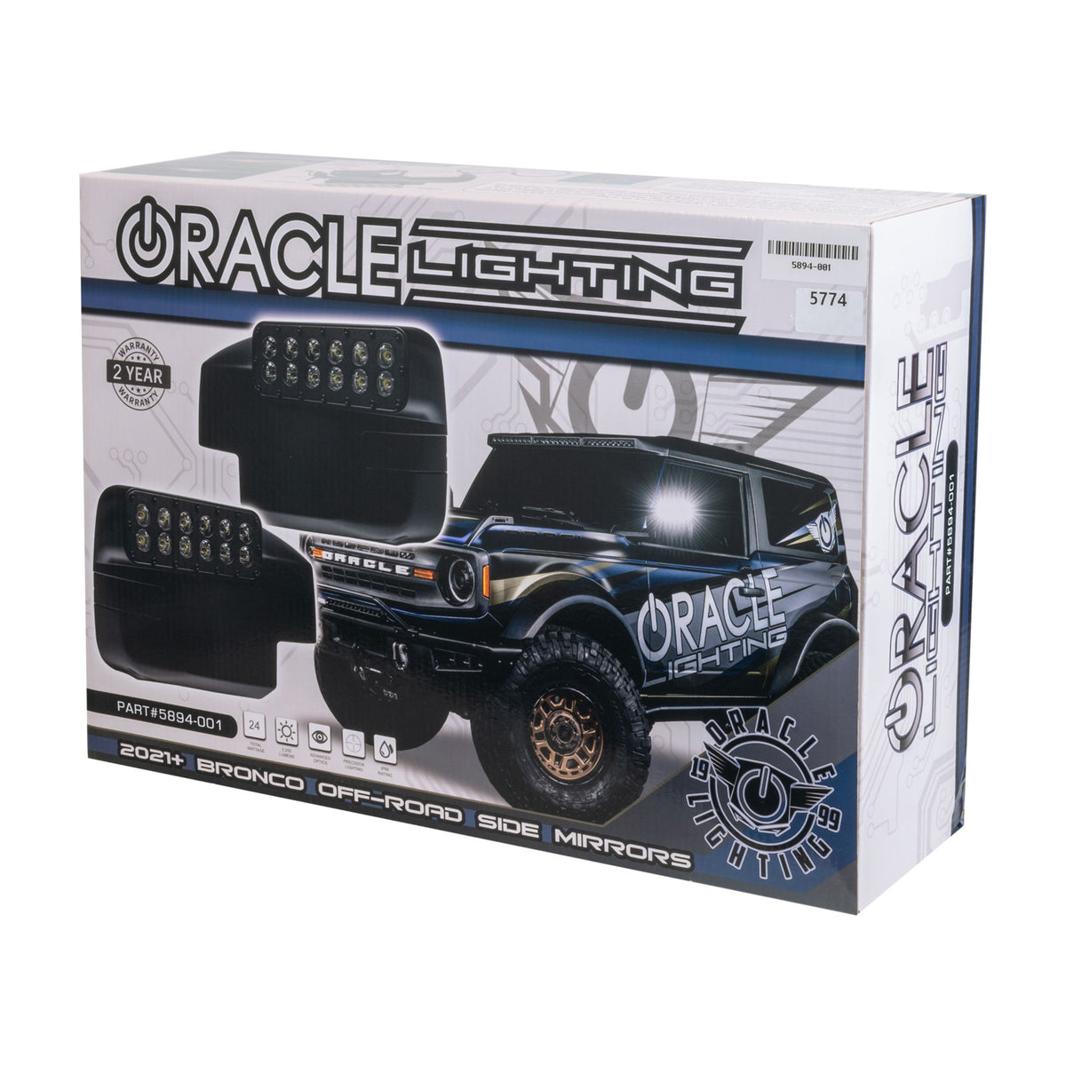 LED Off-Road Side Mirror Ditch Lights for 2021-2026 Ford Bronco, White – O Product (Oracle Lighting 5894-001)