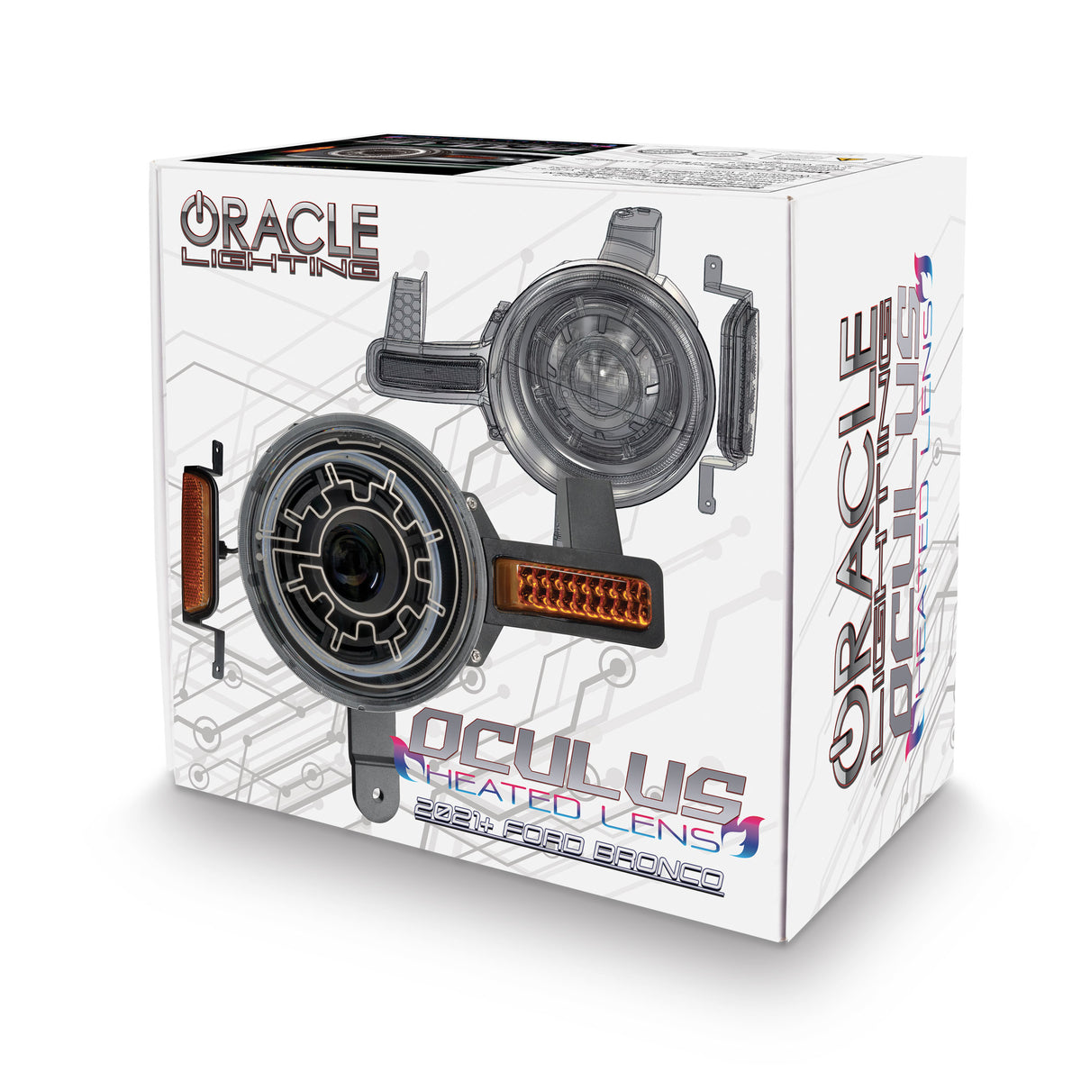 Oculus Bi-LED Heated Lens Projector Headlights for 2021-2025 Ford Bronco – K Product (Oracle Lighting 5886-111)