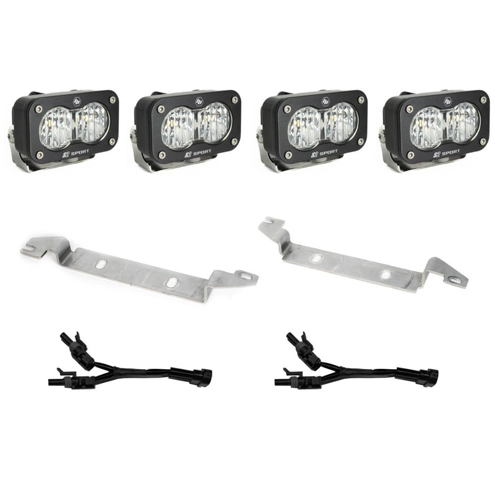 Baja Designs S2 Sport Dual Fog Pocket Light Kit for 2024-2026 Toyota Tacoma, Wide Cornering, Clear – ANG A (Baja Designs 448238)