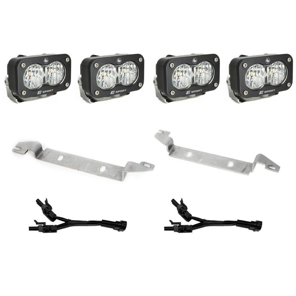 Baja Designs S2 Sport Dual Fog Pocket Light Kit for 2024-2026 Toyota Tacoma, Wide Cornering, Clear – ANG A (Baja Designs 448238)