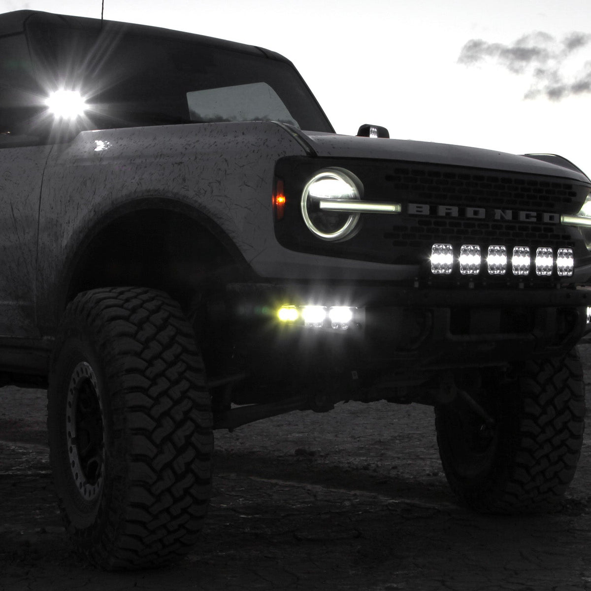 Fog Pocket LED Light Kit - Steel Bumper - Ford Bronco 2021 + - Mount Kit Only – DURA2DLMSY lifestyle1 (Vision X Lighting XIL-OESBF21FB)