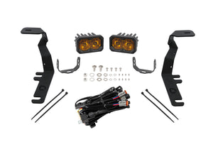 Diode Dynamics Stage Series C2 2.0 Sport Backlit LED Ditch Light Kit for 2015-2020 Ford F-150/Raptor, Yellow Combo/Driving