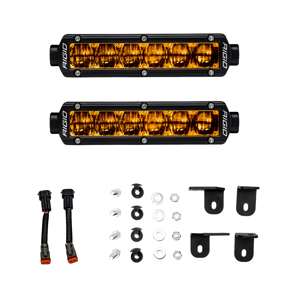 RIGID SR-Series 6" SAE LED Fog Light Kit, Selective Yellow, for Toyota Tundra, Sequoia, Tacoma and 4Runner – Toyota Tundra Selective Yellow Fog Kit (RIGID Industries 37201)