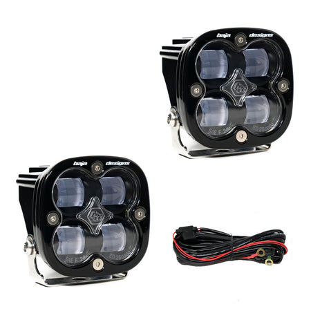 Baja Designs Squadron SAE LED Fog Light Pod Pair, Clear – ANG A (Baja Designs 257801)