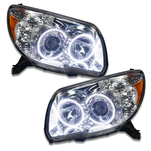 Pre-Assembled LED Halo Headlights for 2006-2009 Toyota 4Runner, White Halos
