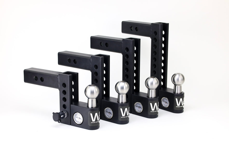 Weigh Safe Aero Hitch 4" Drop Adjustable Ball Mount with Built-In Scale, 2" Shank – ALL Sizes (Weigh Safe AWS4-2)