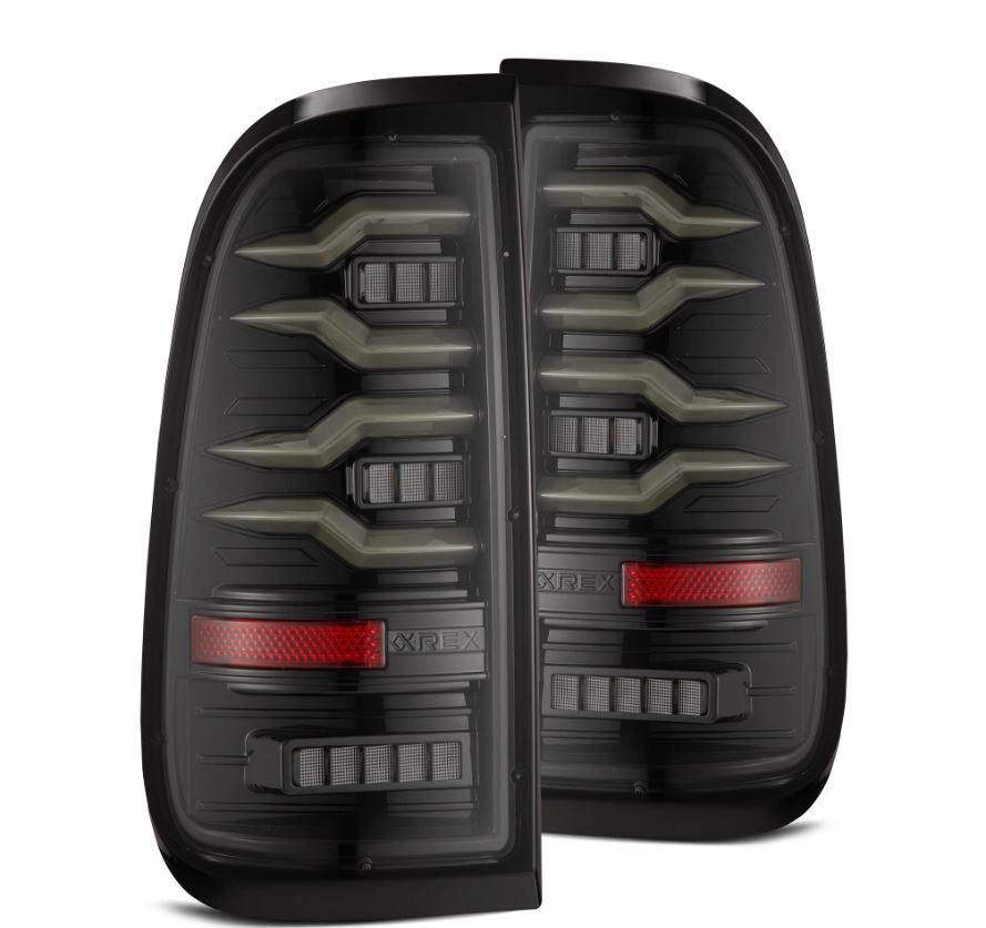 AlphaRex LUXX-Series Sequential LED Tail Lights for 1999-2016 Ford F-250 to F-550 Super Duty and 1997-2003 F-150, Alpha-Black – AlphaRex 658001, photo 1 of 6