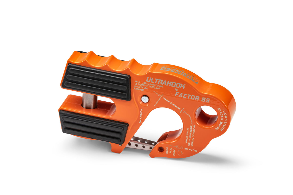 UltraHook Winch Hook with Shackle Mount – Ultrahook Orange (Factor 55 00250-07)
