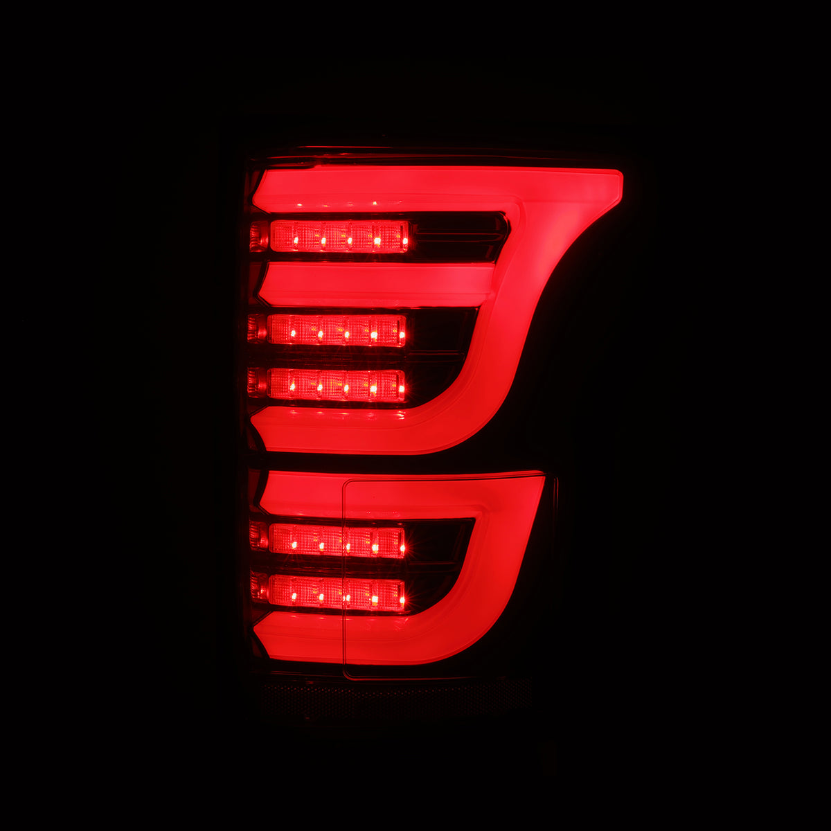 AlphaRex LUXX-Series Sequential LED Tail Lights for 2015-2020 Ford F-150, Black-Red – AlphaRex 652050, photo 3 of 7