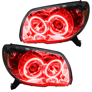 Pre-Assembled LED Halo Headlights for 2006-2009 Toyota 4Runner Sport, Red Halos