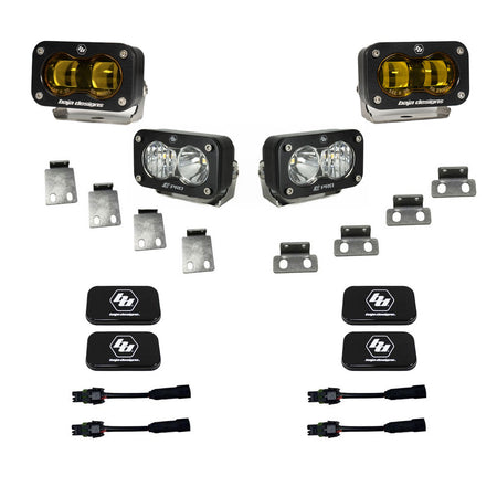 Baja Designs S2 SAE/S2 Pro Fog Pocket Kit for 2021-2026 Ford F-150 Raptor and 2023-2026 Bronco Raptor, Amber SAE Lens – ANG A (Baja Designs 448183)