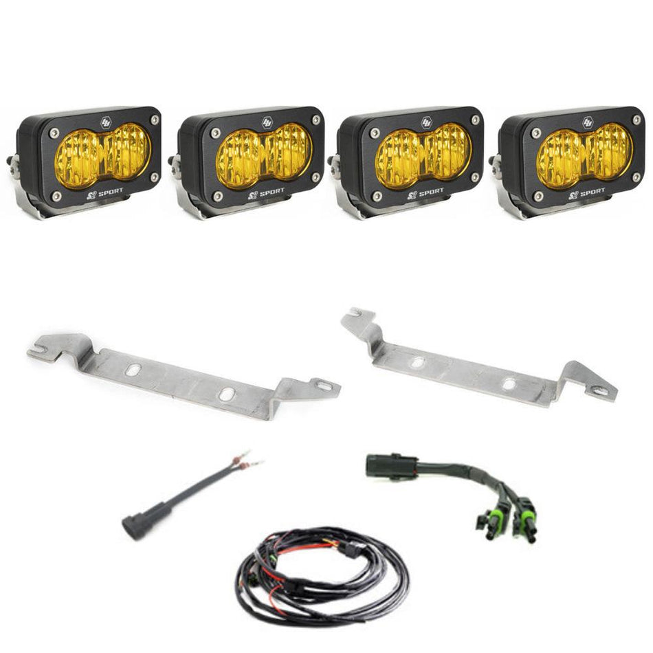 Baja Designs S2 Sport OEM Fog Light Replacement Kit for 2023-2026 Toyota Sequoia, Wide Cornering, Clear – ANG A (Baja Designs 448185)