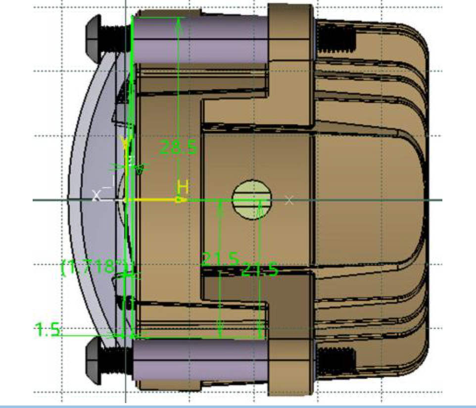60mm 15W Yellow 3000K LED Fog Beam Emitter Module – G Diagram (Oracle Lighting 5821-006)