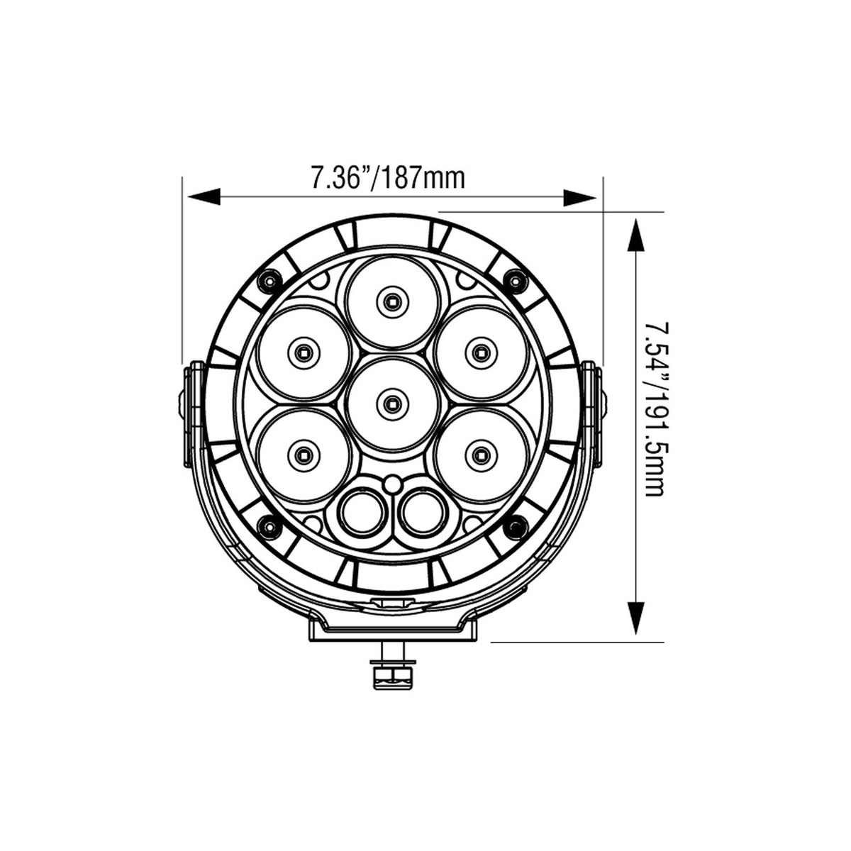 6.7″ ADV Light Cannon (Single) – front (Vision X Lighting CGA-CPMH8M)