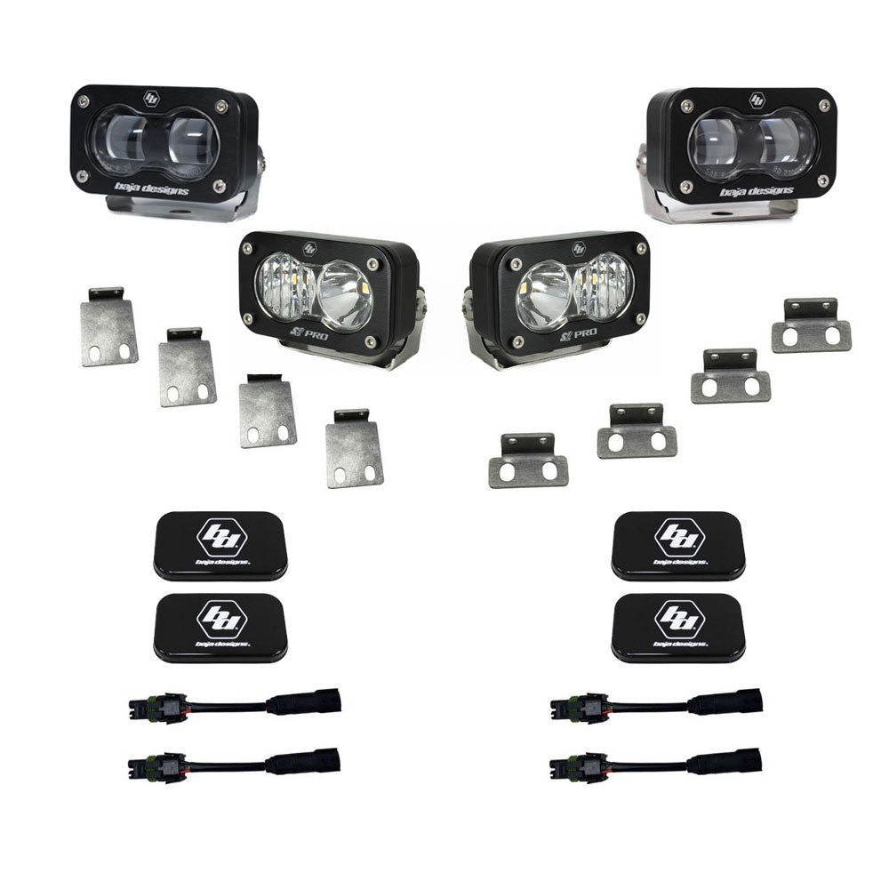 Baja Designs S2 SAE/S2 Pro Fog Pocket Kit for 2021-2026 Ford F-150 Raptor and 2023-2026 Bronco Raptor, Clear SAE Lens – ANG A (Baja Designs 448182)