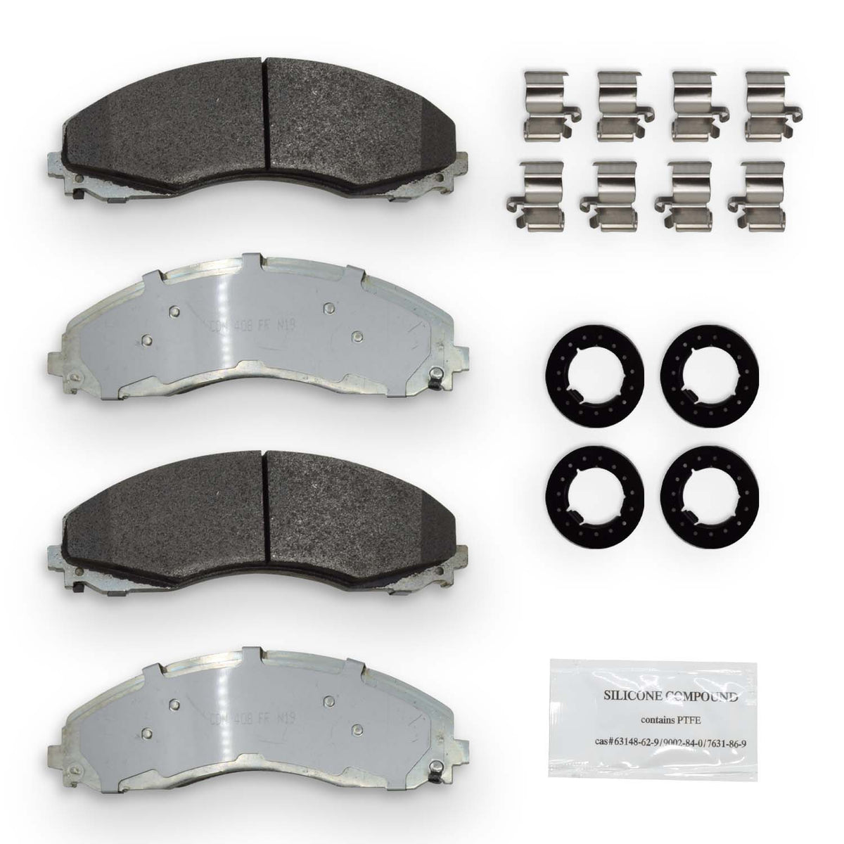 2017-2026 Ford F-450/F-550 Front & Rear Brake Pads, D2018 – NRS Brakes NS2018, photo 1 of 2