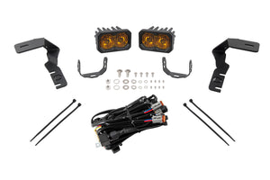 Diode Dynamics Stage Series C2 2.0 Sport Backlit LED Ditch Light Kit for 2019-2021 Ford Ranger, Yellow Combo/Driving