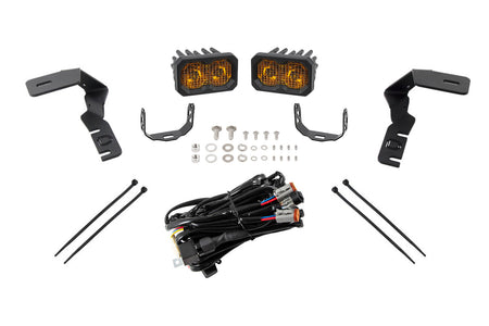 Diode Dynamics Stage Series C2 2.0 Sport Backlit LED Ditch Light Kit for 2019-2021 Ford Ranger, Yellow Combo/Driving – ZZ1 (Diode Dynamics DD6588)