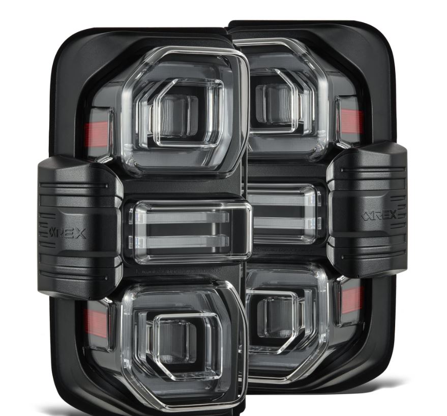 AlphaRex NOVA-Series Prismatic Sequential LED Tail Lights for 2021-2026 Ford Bronco, Black with Clear Lens – AlphaRex 659010, photo 1 of 7