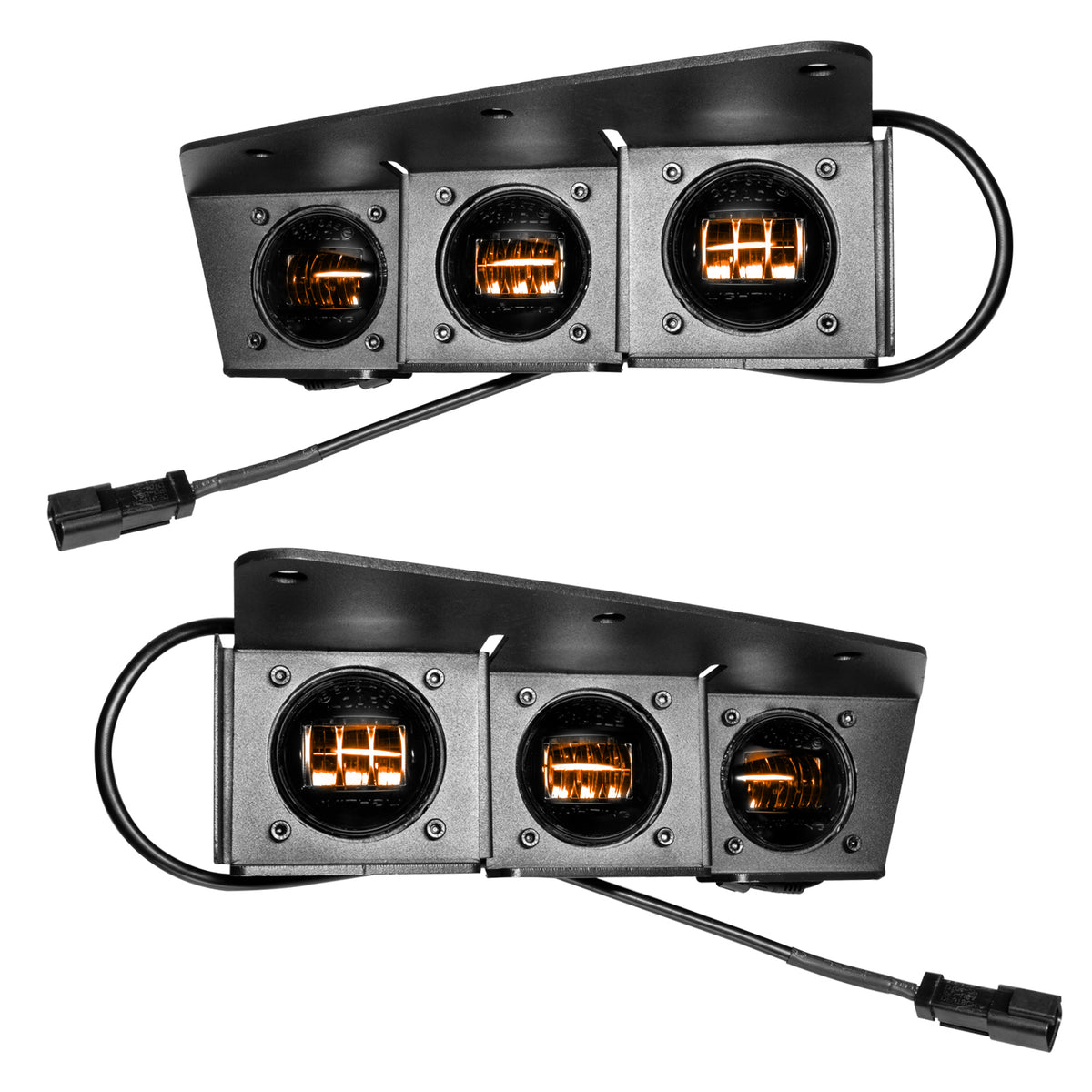 2021-2026 Ford Bronco Triple LED Fog Light Kit for Steel Modular Bumper, Amber – B Product (Oracle Lighting 5890-005)