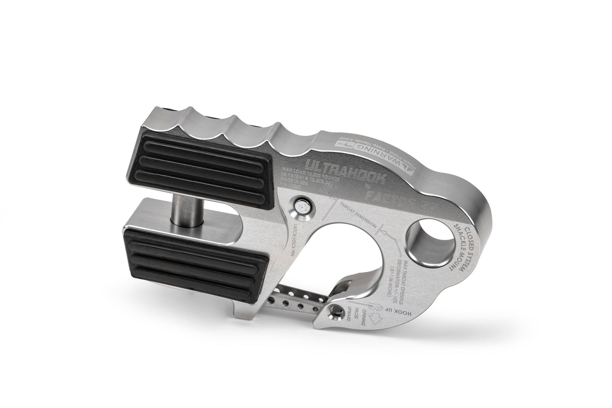 UltraHook Winch Hook with Shackle Mount – Ultrahook Silver (Factor 55 00250-05)