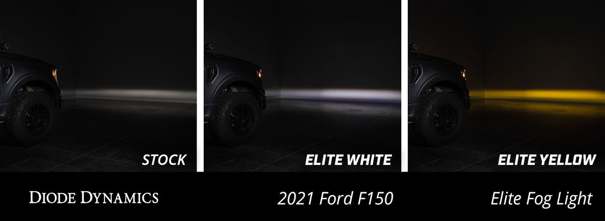 Diode Dynamics Elite Series LED Fog Lights for 2021-2023 Ford F-150, Yellow SAE Fog (Pair) – ZZ7 (Diode Dynamics DD5170)