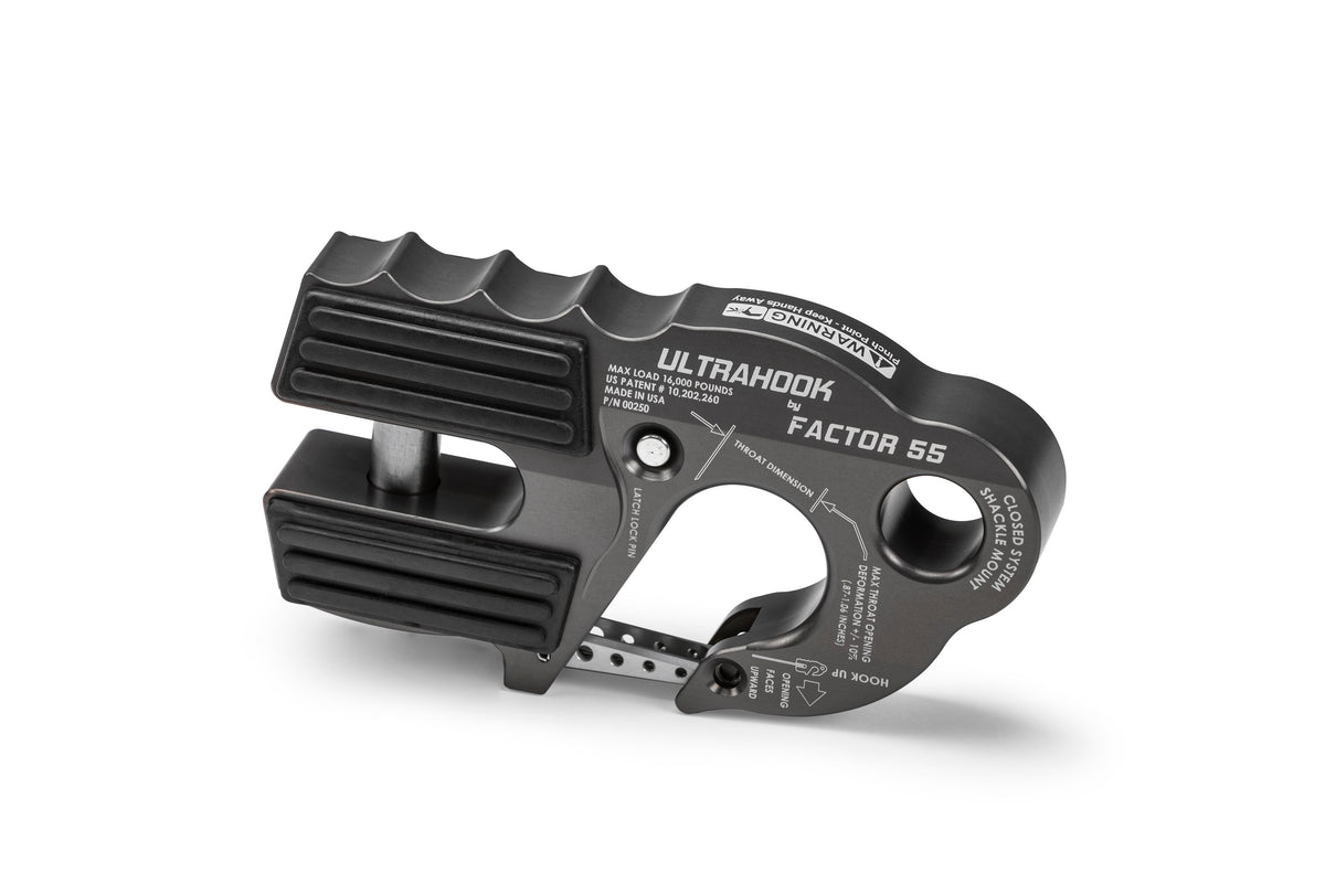 UltraHook Winch Hook with Shackle Mount – Ultrahook Grey (Factor 55 00250-06)