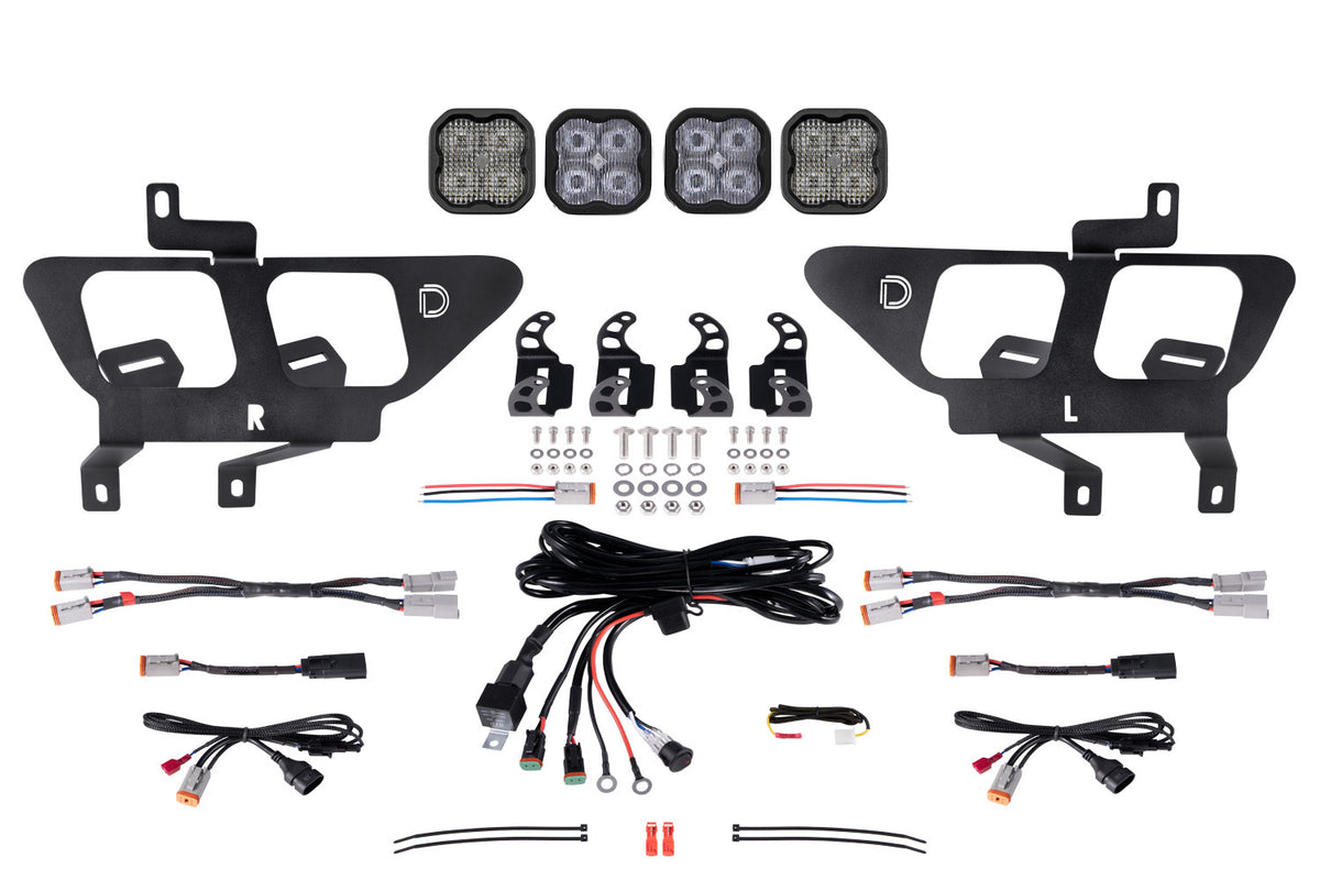 Diode Dynamics SS3 Sport LED Fog Pocket Kit for 2021-2023 Ford F-150, White SAE Fog + White Combo/Driving – Diode Dynamics DD7310, photo 1 of 3